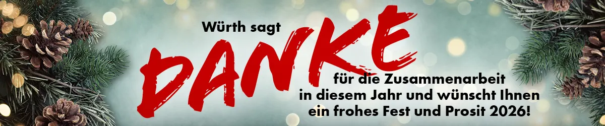 Würth sagt DANKE für die Zusammenarbeit!